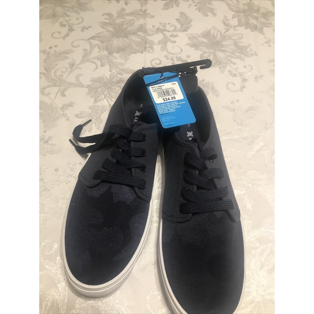 Xersion Mens Casual Sneakers Navy Blue Camo Knit Low Top Lace Up Shoes Size 9 - Picture 4 of 4